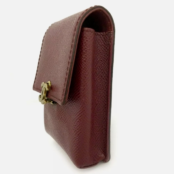 CHANEL CC LOGO BORDEAUX CAVIAR SKIN CIGARETTE TOBACCO CASE/F0283 - Picture 3 of 8